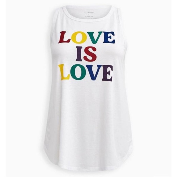 Torrid Celebrate Love & Pride Classic Fit Tank - Love Is Love White 3X NWT - Picture 9 of 9